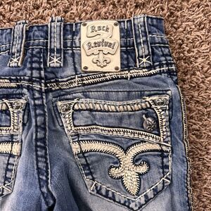 Rock Revival Men’s Selvin Slim Boot Dark Blue Jeans Thick Stitch 29 Western